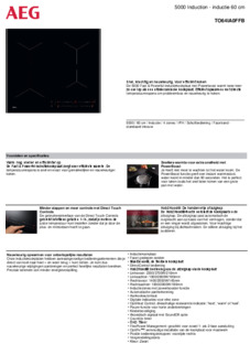 Product informatie AEG kookplaat inbouw inductie TO64IA0FFB