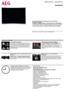 Product informatie AEG kookplaat inbouw inductie TO84IA0FXB