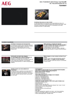 Product informatie AEG kookplaat inbouw inductie TO84IB00IT