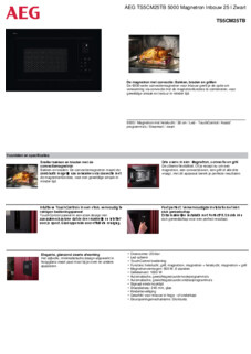 Product informatie AEG magnetron combi inbouw TS5CM25TB