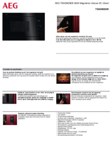 Product informatie AEG magnetron met grill inbouw TS5GM25EB