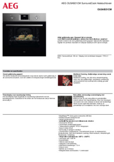 Product informatie AEG oven inbouw vlekvrij rvs OU5AB21CM