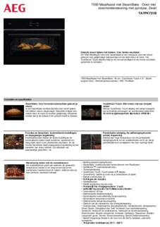 Product informatie AEG oven inbouw zwart TA7PK721B