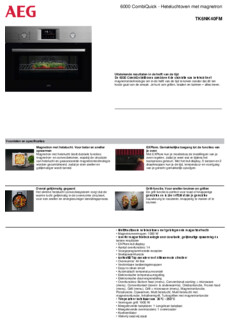 Product informatie AEG oven met magnetron inbouw TK6NK40FM