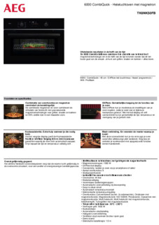Product informatie AEG oven met magnetron inbouw zwart TK6NK50FB