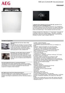Product informatie AEG vaatwasser inbouw FSE94848P