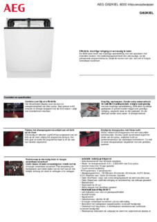Product informatie AEG vaatwasser inbouw GI62KIEL