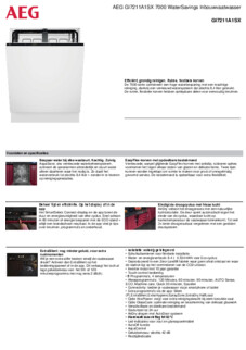 Product informatie AEG vaatwasser inbouw GI7211A1SX