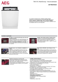 Product informatie AEG vaatwasser inbouw GI77ROSTOCK