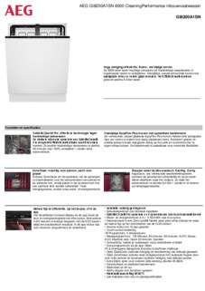 Product informatie AEG vaatwasser inbouw GI8200A1SN