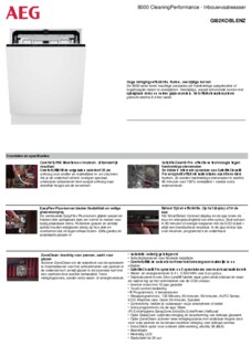 Product informatie AEG vaatwasser inbouw GI82KOBLENZ