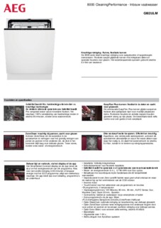 Product informatie AEG vaatwasser inbouw GI82ULM