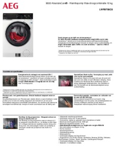 Product informatie AEG was droogcombinatie LWR9706C8