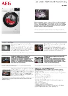 Product informatie AEG wasmachine LR73844
