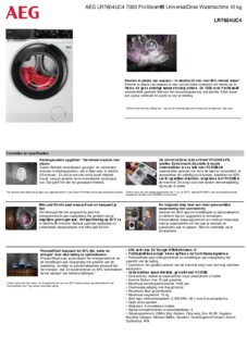 Product informatie AEG wasmachine LR7604UC4