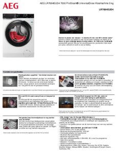 Product informatie AEG wasmachine LR7694EUD4