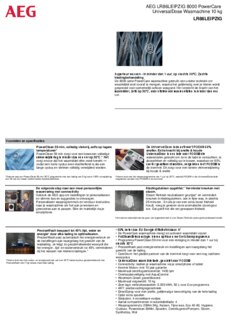 Product informatie AEG wasmachine LR86LEIPZIG