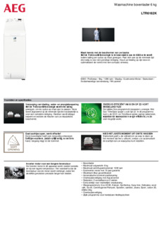 Product informatie AEG wasmachine bovenlader LTR6162K