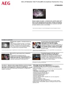 Product informatie AEG wasmachine zilver LR7606UDS4