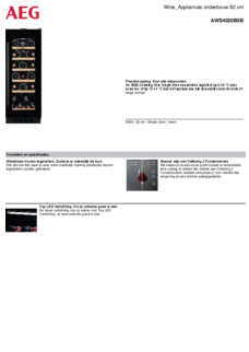 Product informatie AEG wijnkoelkast onderbouw AWS4020B5B