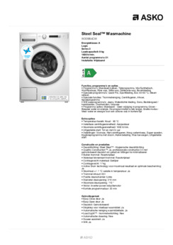 Product informatie ASKO wasmachine W30964CW
