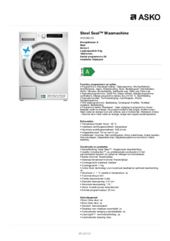 Product informatie ASKO wasmachine W5096CW
