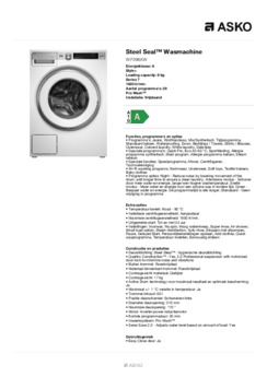 Product informatie ASKO wasmachine W7096XW