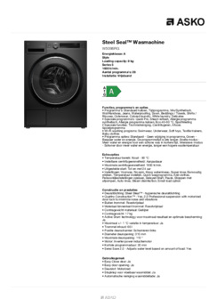 Product informatie ASKO wasmachine grafiet W5096RG