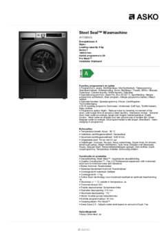 Product informatie ASKO wasmachine grafiet W7096XG