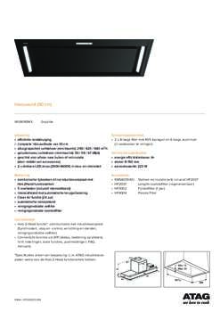 Product informatie ATAG afzuigkap inbouw WU9095MX