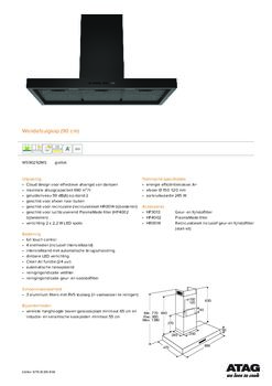 Product informatie ATAG afzuigkap wand WS60292MS