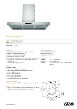 Product informatie ATAG afzuigkap wand WS90211MS