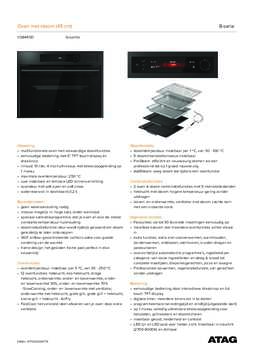 Product informatie ATAG combi stoomoven inbouw CS8495D