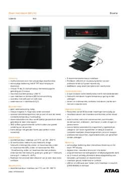 Product informatie ATAG combi stoomoven inbouw CS8611D