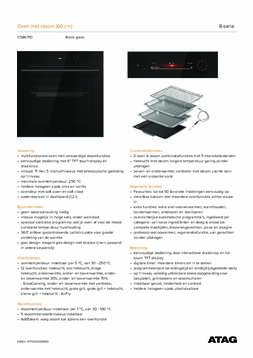 Product informatie ATAG combi stoomoven inbouw CS8671D