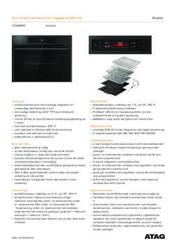 Product informatie ATAG combi stoomoven inbouw CSX8495D