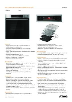 Product informatie ATAG combi stoomoven inbouw CSX8611D