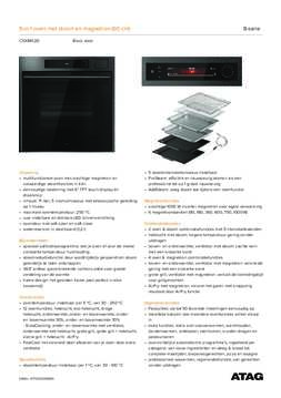 Product informatie ATAG combi stoomoven inbouw CSX8612D