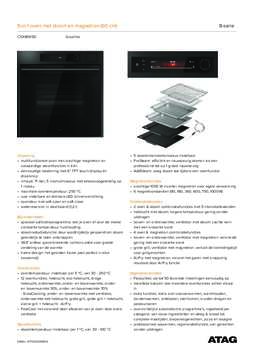 Product informatie ATAG combi stoomoven inbouw CSX8695D