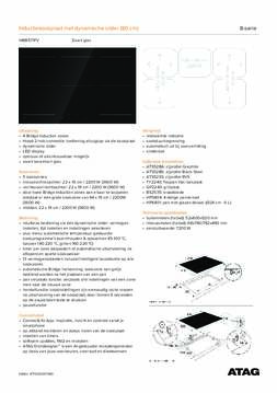 Product informatie ATAG kookplaat inductie inbouw HI88571FV