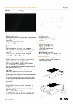 Product informatie ATAG kookplaat inductie inbouw HI89571FV