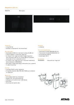 Product informatie ATAG magnetron inbouw MA6371A