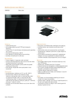 Product informatie ATAG oven OX8612D