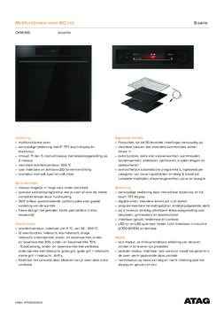 Product informatie ATAG oven OX8695D