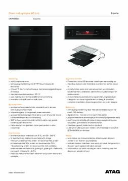 Product informatie ATAG oven OXP8695D