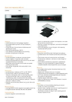 Product informatie ATAG oven met magnetron inbouw CX8411D