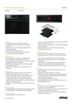 Product informatie ATAG oven met magnetron inbouw CX8412D