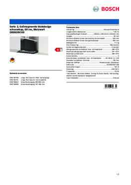 Product informatie BOSCH afzuigkap inbouw DBB63BC60