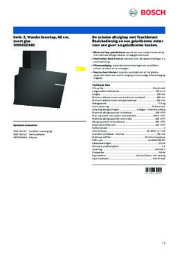 Product informatie BOSCH afzuigkap wand zwart DWK65DK60