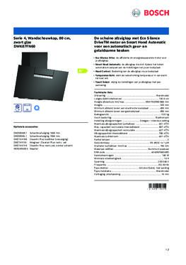 Product informatie BOSCH afzuigkap wand zwart DWK87FN60